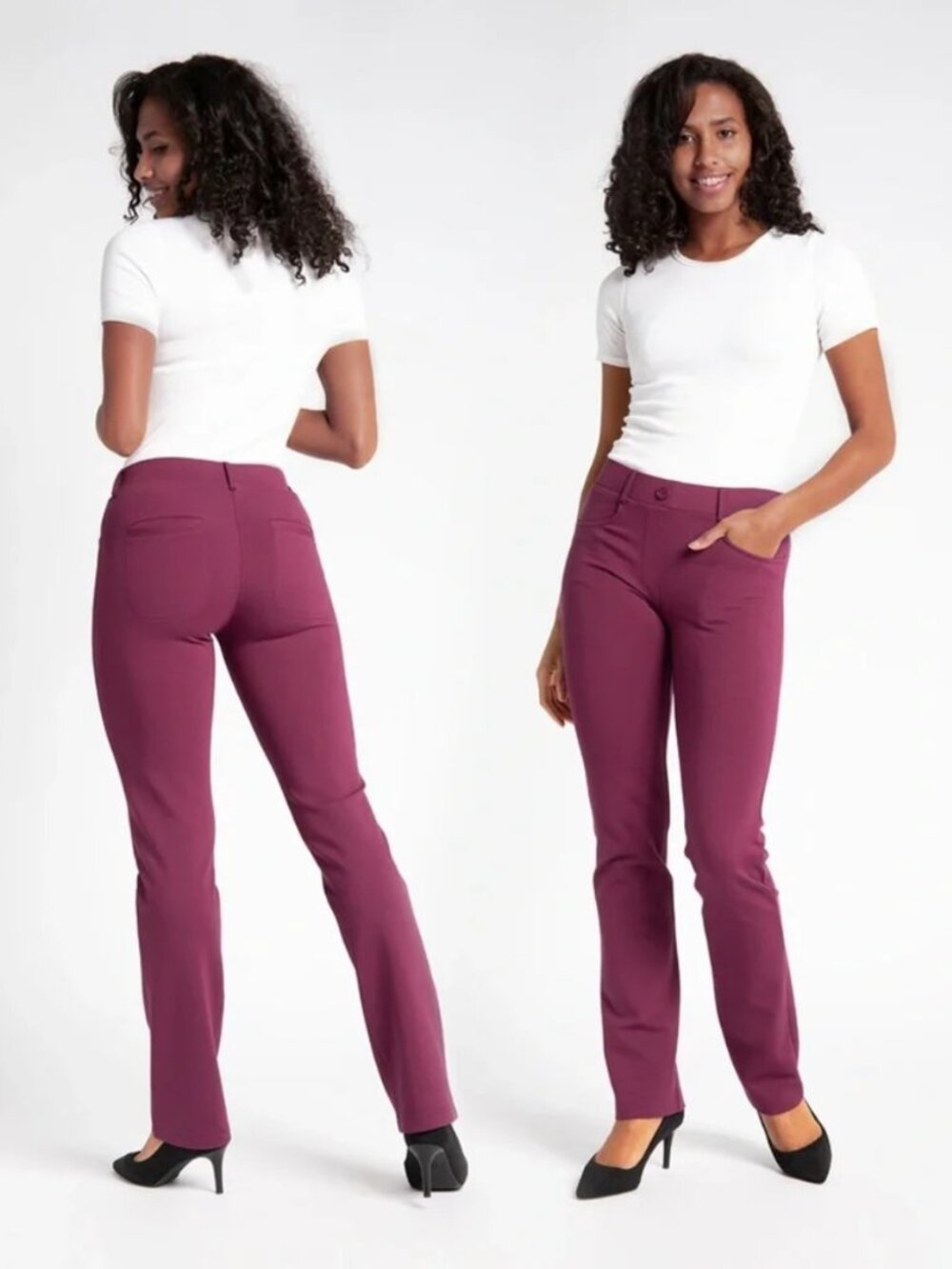 New Betabrand Sangria Straight 7 Pocket Dress Pant Yoga Pants XLarge